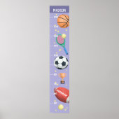 女子かわいい紫のメートルスポーツの成長チャート ポスター (正面)