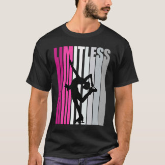 女子かわいらしピンク無限アイススケートで滑るアイススケート Tシャツ