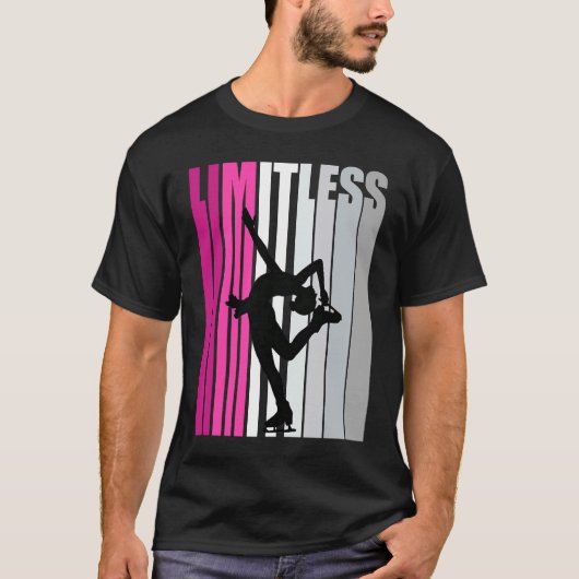 女子かわいらしピンク無限アイススケートで滑るアイススケート Tシャツ (正面)