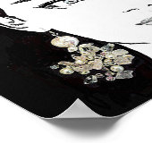 女子かわいらし顔ファッションイラストレーション素晴らしアート ポスター (角)