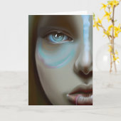 女子かわいらし顔 | AIで生成されたアート カード (黄色い花)