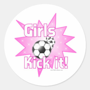 女子たちのサッカー ラウンドシール
