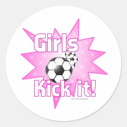 女子たちのサッカー ラウンドシール (正面)