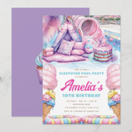 女子たちのスリープオーバー・プールパーティー 招待状