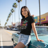 女子たちの週末旅行用Tシャツ カスタムロケーション 日付 Tシャツ