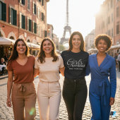 女子たちの週末旅行用Tシャツ カスタムロケーション 日付 Tシャツ