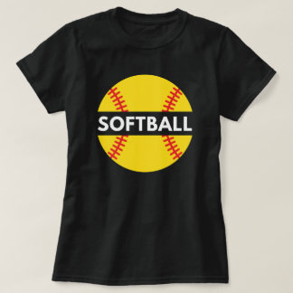 女子と女子ソフトボール | ソフトボール引用文ブラック Tシャツ