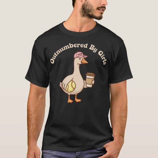 女子に囲まれるガチョウママソフトボールマザーズ Tシャツ (正面)