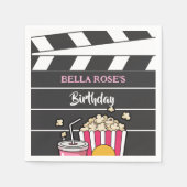 女子のための映画鑑賞会の誕生日パーティー スタンダードカクテルナプキン (正面)