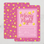 女子のための映画鑑賞会 - 花火のポップコーン 招待状 (正面/裏面)