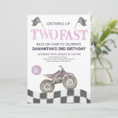 女子のための2高速誕生日ダートバイク招待状 招待状 (スタンド正面)