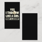 女子のように投げてレッスンソフトボール選手を欲しがる 名刺 (正面/裏面)