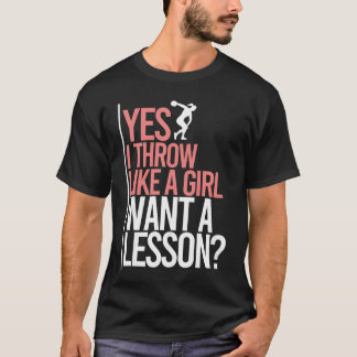 女子のように投げる ディスクスローイング ラック&フィールド ディスクス Tシャツ