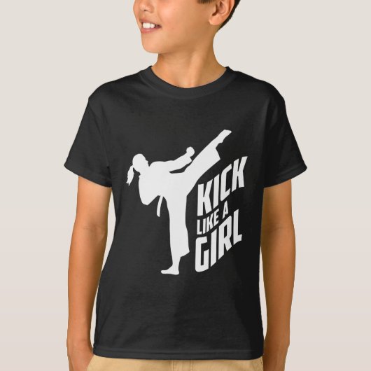 女子のように蹴る - 空手キックボクシング女子 Tシャツ (正面)