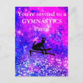 女子の体操の誕生日パーティーカスタム ポストカード (正面)