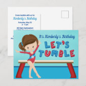 女子の体操の誕生日パーティー　一緒に転がろう ポストカード (正面/裏面)