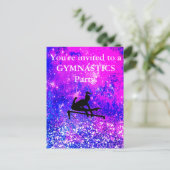 女子の体操誕生日パーティー オーダーメイド ポストカード (スタンド正面)