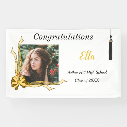 女子の写真卒業バナー 横断幕 (横)