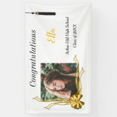 女子の写真卒業バナー 横断幕 (縦)