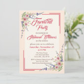 女子の別れのパーティーエレガントフローラ縁ど 招待状 (スタンド正面)