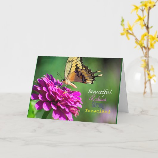 女子の卒業カード カード (黄色い花)