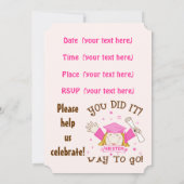 女子の卒業パーティー招待状 招待状 (裏面)