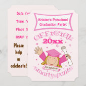 女子の卒業パーティー招待状 招待状 (正面/裏面)