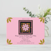 女子の夏ピクニック誕生日パーティーの招待状 招待状 (スタンド正面)