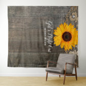 女子の夜会 ナチュラルなひまわり フォトブース プロップ タペストリー (インサイチュ(横))