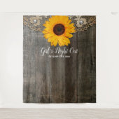 女子の夜会 ナチュラルなひまわり フォトブース プロップ タペストリー (正面)