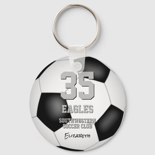 女子の少年記念サッカーチームのギフト キーホルダー (正面)