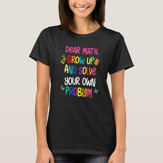 女子の数学引用文男の子の数学親愛新学期 Tシャツ (正面)