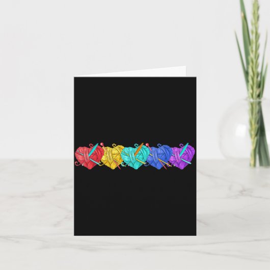 女子の毛糸編み かわいい手編みプレゼント カード (正面)