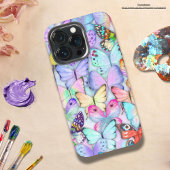 女子の水彩水飛模様モダン iPhoneケース