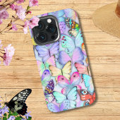 女子の水彩水飛模様モダン iPhoneケース