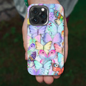 女子の水彩水飛模様モダン iPhoneケース