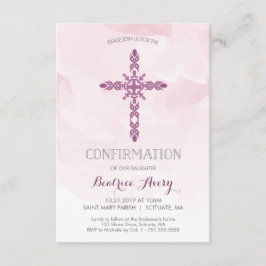 女子の確認招待状、クロス&ウォーターの色 招待状