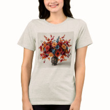 女子の秋のブーケトリブレンドTシャツ