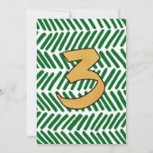 女子の若い野生と3つの恐竜の3番目の誕生日 招待状 (裏面)