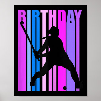 女子の誕生日フィールドホッケー選手スポーツ女子Tシャツ ポスター