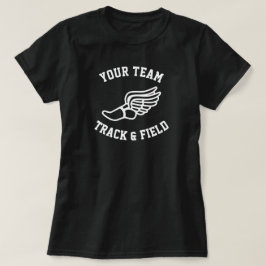 女子の陸上競技チームカスタムの名前または文字 Tシャツ