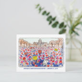 女子の3月はがき ポストカード (スタンド正面)