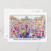 女子の3月はがき ポストカード (正面/裏面)