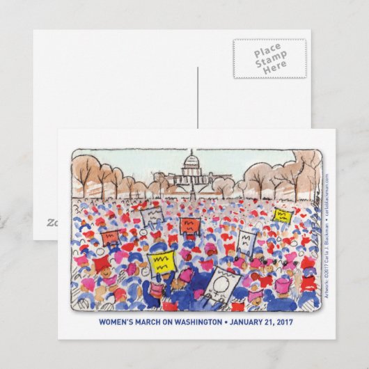 女子の3月はがき ポストカード (正面/裏面)