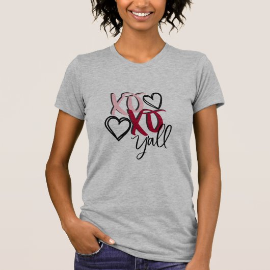女子のxoxo ya ll Valentinesシャツ Tシャツ (正面)