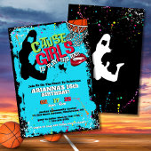 女子は選手もバスケットボール誕生日招待状 招待状