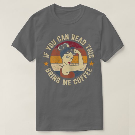 女子もしこ読こでコーヒーシャツ Tシャツ (デザイン正面)
