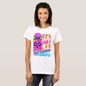 女子もスケボーできます スケートボード スケボー Tシャツ (正面フル)