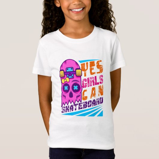 女子もスケボーできます スケートボード スケボー  Tシャツ (正面)