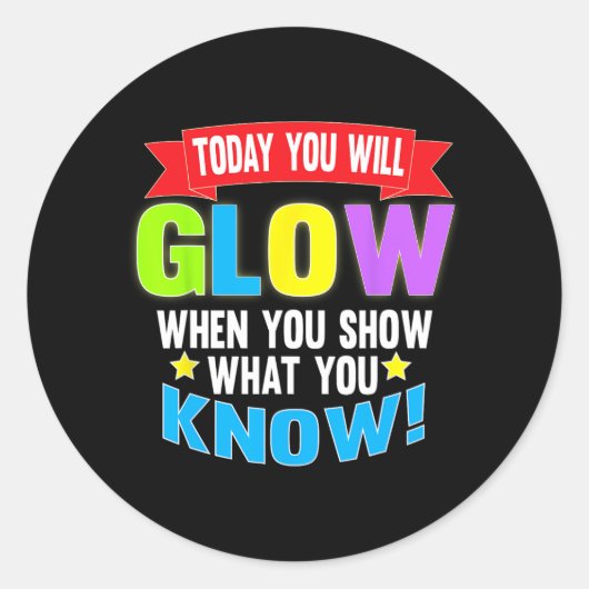 女子やる気を起こさせる先生用のデイテスト用シャツ ラウンドシール (正面)